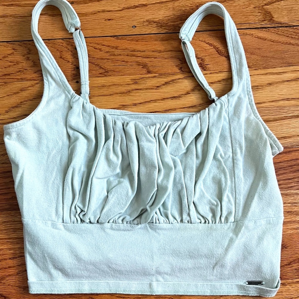 Hollister Mint Green Slim Ruched Tank Top